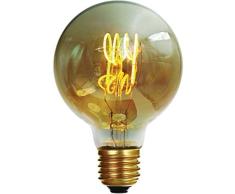 Girard Sudron 716682-LED Globe G80 Ampoule LED Filament Boucle E27 ES Culot à Vis Blanc Chaud 200 Lumens Dimmable 4 W Ambre