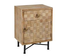 BigBuy Home Table de chevet en sapin MDF Multicolore Taille unique 50 x 70 x 38 cm