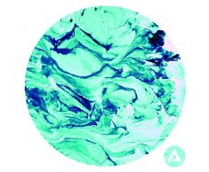 Homedecor. Maison Cloud Vagues dBleu DIY adhÃ©sif Cercles Murale sur Toile, tissÃ© Polyester, Petite, 20.3Â x 20.3Â cm, Tissu, Multi/Couleur, 20.32Â x 20.32Â x 20.32Â cm