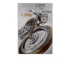 Arte Dal Mondo AS374X1 Motocyclette Tableau figuratif Modern Peint Ã la Main sur Toile avec Chassis, Acrylique, Multicolore, 80x120x4,5 cm