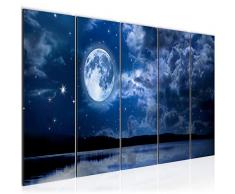 Tableau decoration murale Ciel de lune 200 x 80 cm - XXL Impression sur Toile Salon Appartment 5 Parties - prêt à accrocher - 607555a