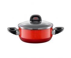 Silit 2101296959Â Rojo Faitout Bord verseur DiamÃ¨treâ¯: 20Â cm Env. 2,4Â L Verre Couvercle Silargan Fonction CÃ©ramique Induction Passe au Lave-Vaisselle, Acier Rouge
