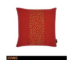ZONS Coussin cloutÃ© Motif Ligne Or 45x45cm + Rembourrage 480g Coussin Voiture Coussin canapÃ© Oreiller (Rouge)