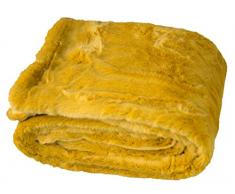 Tom Tailor T- Fleecy Plaid, Acrylic, Yellow, 130x160 cm