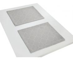 M.A.D. Adam Indian Cort ezada Light Set de Table, Coton Bio, Gris Clair, 30Â x 40Â cm, de 2Â unitÃ©s