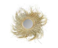 Miroir Rond Mural en Seagrass avec Cadre, Naturel