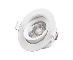 Vision-EL 7763613 Spot LED Orientable 5W 4000°K, Aluminium/PC, 5 W, Blanc, (H x Ã)-44 x 90 mm