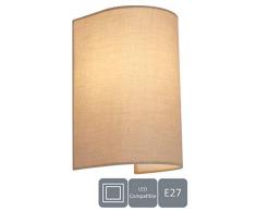 HARPER LIVING 1 Applique murale avec interrupteur Tissu de haute qualitÃ© 25,5 cm x 15,5 cm x 14 cm IdÃ©al pour salon, couloir, chambre Ã coucher (Taupe)