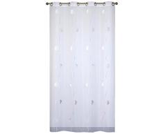 HomeMaison Voilage Jacquard Demi-Lune, Polyester, Gris, 240x140 cm