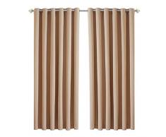Sunrise Bedding Rideaux occultants Thermiques Super Doux 168 cm de Largeur x 137 cm de Hauteur, prêts à Poser pour Le Salon (Beige (Anneau Haut), 167 W x 137 L cm)