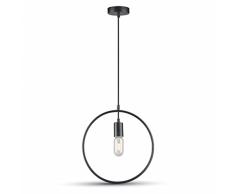 Lampadaire porte-lampe circulaire 1 m, E27, diamÃ¨tre 320 mm, mÃ©tal noir