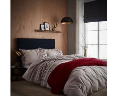 Catherine Lansfield Printed Knit Duvet, 100% Coton, Naturel, lit, 1 x 200 x 250 cm, 2 unités