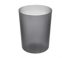 iDesign 29163EU Ronde, Petite Poubelle en Plastique Robuste au Design Moderne, Corbeille à Papier Polyvalente pour la Salle de Bain, Le Bureau, la Cuisine, etc, Noir, 19, diamètre x 25, 4 cm