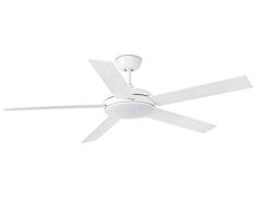 FARO BARCELONA 33420Â - Nova Ventilateur de Plafond Corps en Acier Pales en Bois et diffuseur en Plastique Blanc