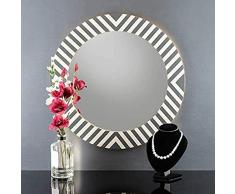 Penguin Home 3342 Miroir Mural Circulaire en résine Modèle élégant et Facile à Manipuler-Disponible en diamètre 59, Argent, 70,8 x 70,8 x 6 cm