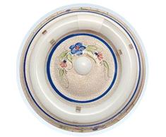 109/22/S/AZ - Plafonnier céramique circulaire couleur bleue, effet électrique, sans tube - 22 W
