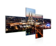 Tableau decoration murale Ville Cologne 200 x 100 cm - XXL Impression sur Toile Salon Appartment 4 Parties - prÃªt Ã accrocher - 601541a