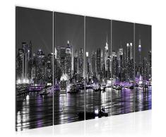 Tableau decoration murale La ville de New York 150 x 60 cm - XXL Impression sur Toile Salon Appartment 5 Parties - prÃªt Ã accrocher - 601956c