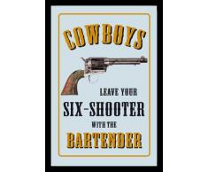 Empire 538758 Miroir imprimé avec cadre en plastique façon bois American Legends Colt 20 x 30 cm