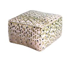 MH London Pouf, Platine, 50cm x 50cm x 30cm