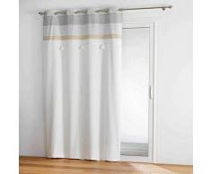douceur dintÃ©rieur rideau a oeillets 140x240 cm coton+top pompons iliade