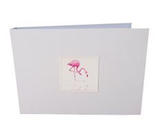 White Cotton Cards Tiny Album Photo Valeur Flamingo, Blanc