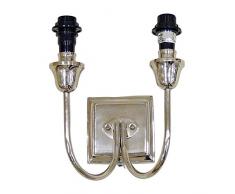 Better & Best Applique murale Ã 2Â lumiÃ¨res, avec plaque carrÃ©e, Argent, 20Â x 14,5Â x 24Â cm