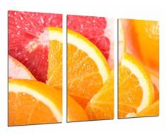 Tableau Moderne Photographique, Impression sur bois, Fruits Orange et Pamplemousse,, 97 x 62 cm, ref. 26686