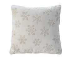 Gözze, avec Picots Structure Coussin Déco 50 x 50 cm, Polyester, Ivoire, 50 x 50 x 10 cm