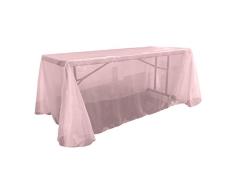 LA Linen Nappe rectangulaire en Organza avec Miroir, Polyester, Rose Clair, 228.6 x 396.24 x 0.022 cm