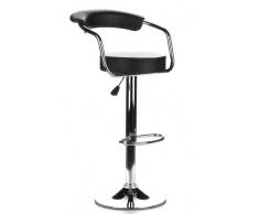 hjh Office 685550 Tabouret de Bar Haut Lay Back Simili Cuir Noir Chromé Simili Cuir Lot de 2