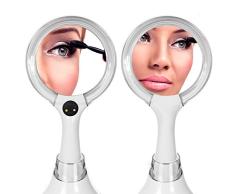 Promedix PR-100 Miroir de maquillage Ã main miroir cosmÃ©tique Ã©clairÃ© double face 1x/5x +chargeur sans fil