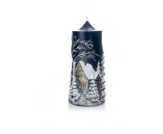 Wiedemann Bougie en Cire Hiver Moulin à Relief de Noël, Bleu foncé, 22 x 10 cm