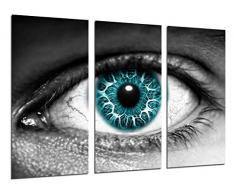 Tableau Moderne Photographique, Impression sur bois, Oeil humain, iris vert, 97 x 62 cm, ref. 26466