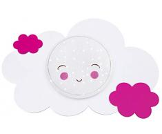 Elobra Plafonnier LED pour enfant rÃ©glable, Bois, blanc/rose, 75 x 50 x 10cm