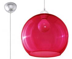Sollux Lighting Ball Suspension en verre Rouge