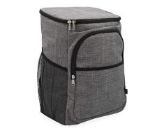 Quid Sac Ã Dos de Pique-Nique IR, extÃ©rieur en Tissu et intÃ©rieur Isotherme, 42 x 20 x 29 cm, 17 L, 2 Compartiments, matÃ©riau (Mousse Thermique), Gris, XL