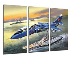 Tableau Moderne Photographique, Impression sur bois, Aviation, Dessins, AntiquitÃ©s, Avions de guerre, 97 x 62 cm, ref. 26457