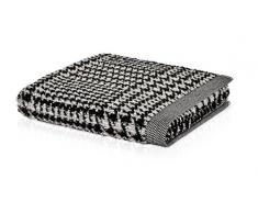 MÃVE Brooklyn Serviette de Toilette Glencheck 50 x 100 cm, FabriquÃ© en Allemagne, 85 % coton / 10 % viscose en pulpe de bambou / 5 % lin, Nature / Black (Noir)