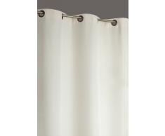 Rideaudiscount Rideaux Uni 135x240 cm 6 Oeillets Ecru Ivoire
