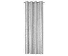 Design91 Rideaux Lisses, Effet gÃ©omÃ©trique, 8 Oeillets Doux, Doux, Moderne, Simple, Chambre denfant, Salon, argentÃ©, 140 x 250 cm