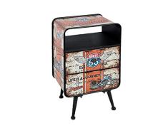 BigBuy Home 116909 Route Table dappoint rÃ©tro Blanc 65 x 40 x 30 cm Multicolore Taille unique