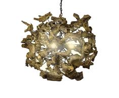 Relaxdays 10019074 Lustre Lampe de suspension RUTH Ã 75 cm Racines de bois Lampe ronde Luminaire 74 x 74 x7 74 cm couleur marron naturelle