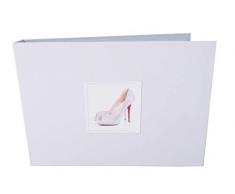 White Cotton Cards Tiny Album Photo Valeur Chaussures, Blanc