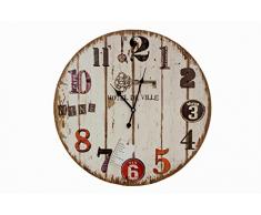 Sukima Decor Hotel de Ville Horloge Murale, MDF, Beige, 58Â x 4Â x 58Â cm