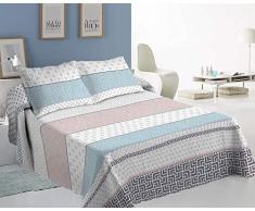 ForenTex Couvre-lit Bergen pour lit de 150 cm rÃ©versible dÃ©coratif imprimÃ© avec Rembourrage lÃ©ger pour Ã©tÃ© et Loisirs, Gris, 3