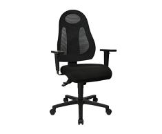 Topstar Free Art Chaise de Bureau pivotante en Tissu avec accoudoirs réglables en Hauteur 61 x 65 x 127 cm, Polypropylène, Polyester, Noir/Noir, 61 x 65 x 127 cm