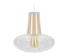 Tosel 16766 Suspension 1 LumiÃ¨re, Verre/, E27, 40 W, Transparent, 20 x 80 cm