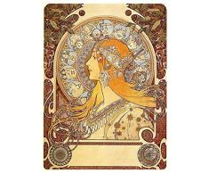 Legendarte Tableau, Impression sur Toile - Zodiaque Alphonse Mucha - cm. 60x80