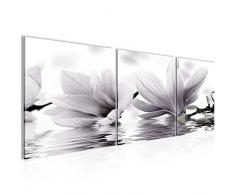 Tableau decoration murale Fleurs Magnolia 90 x 30 cm - XXL Impression sur Toile Salon Appartment 3 Parties - prÃªt Ã accrocher - 201834b